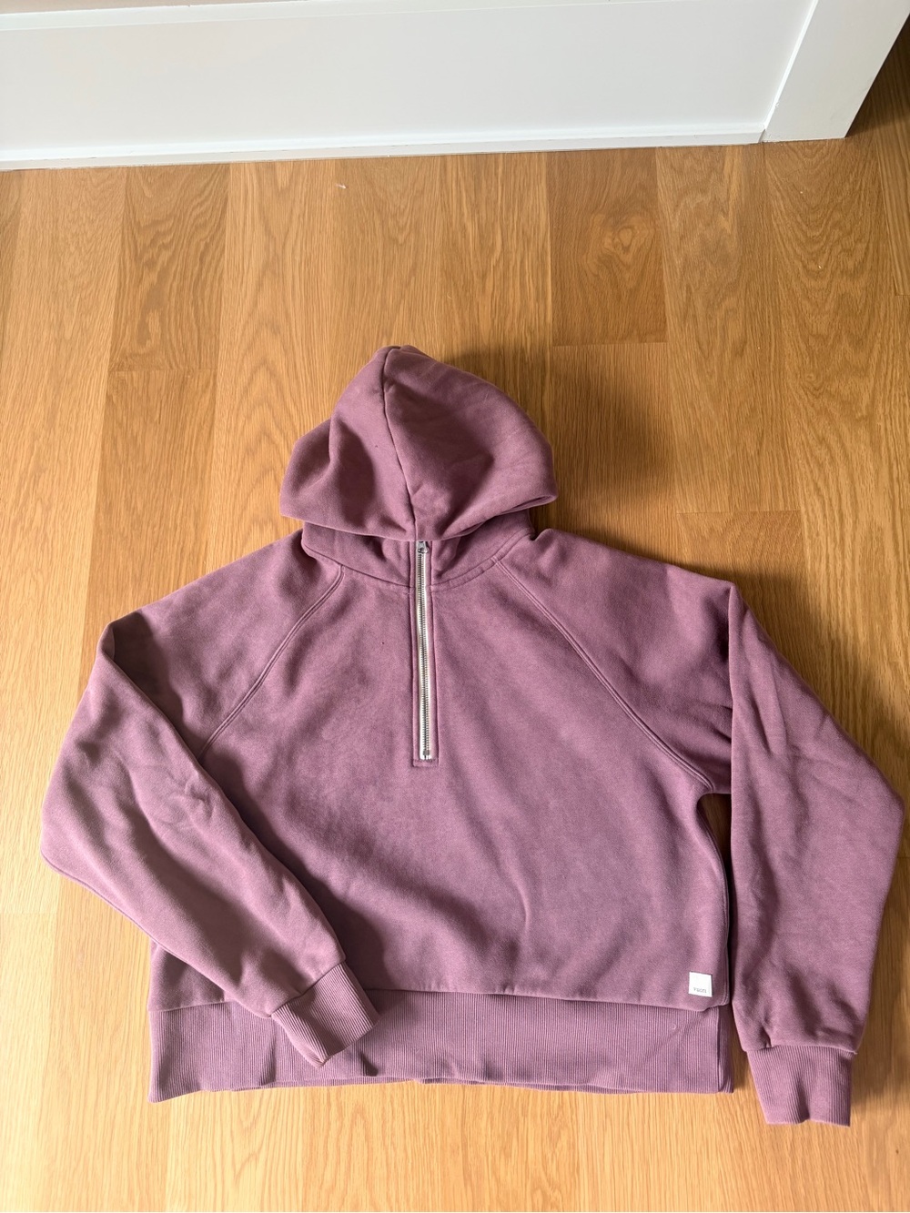 Vuori Women’s Zip Hooded 1/4 zip in Heathered Mauve